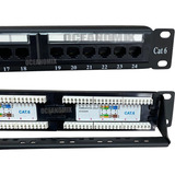 Patch Panel 24 Portas Cat6 Rj45 Certifica Rack 19 C guia