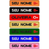 Patch Tag Com Velcro Nome E Tipo Sanguíneo