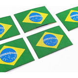 Patch Termocolante Bandeira Brasil 3x4,5cm Bordado (50 Un)