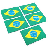 Patch Termocolante Bandeira Brasil 5x7cm Bordado 5 Un 