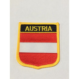 Patche Aplique Bordado Escudo Da Bandeira Da Áustria 6x7 Cm