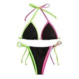 Patchwork Thong Micro Bikinis Feminino Sexy Bandage Bikini Set Push Up Acolchoado Roupa De Banho Brasileira Cintura Alta