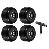 PATIKIL Conjunto De Rodas E Rolamentos De Skate De 54 Mm ABEC 9 Pacote Com 4 Rodas De Rua Para Skates Cruiser Substituição De Roda 85A Preto