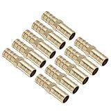 PATIKIL Encaixe De Farpa De Mangueira De Latão De 1 5 1 Cm 10 Peças De Acessórios De União De Farpa Reta De Metal Splicer Mender Conector Adaptador Farpado Kit De Reparo De Mangueira De Ar Para água 