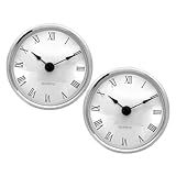 PATIKIL Inserção De Relógio De Quartzo De 80 Mm 2 Peças Movimento De Quartzo Redondo Em Miniatura Mini Relógio Numeral Romano Serve Para Orifício De 75 Mm De Diâmetro Para Substituição De Casa