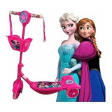 Patinete Cesta Infantil Musical Frozen 3 Rodas