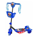 Patinete Dm Toys Com Cesta Corrida Divertida Azul Crianças