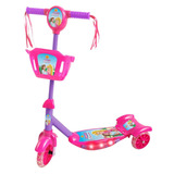 Patinete Dm Toys Com Cesta Sonho De Princesa Rosa E Violeta Para Crianças