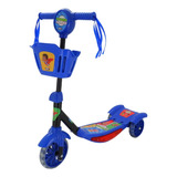 Patinete Infantil 3 Rodas Cestinha Luz Led Menino Menina