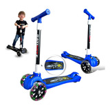 Patinete Infantil 3 Rodas Com Led Dobrável Presente Menino