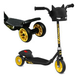 Patinete Infantil 3 Rodas Com Máscara Batman Preto Menino