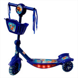 Patinete Infantil 3 Rodas Luzes Led Sons E Cesto Cor Azul