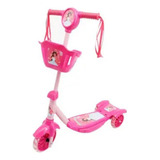 Patinete Infantil 3 Rodas Musical Luz De Led Menina Rosa Cor Rosa chiclete Princesa