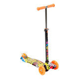 Patinete Infantil Criança 4 Rodas Fibra Nylon Suporta 60kg Cor Laranja Colorido