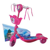 Patinete Infantil Frozen 3 Rodas Cestinha