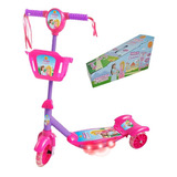 Patinete Infantil Menina 3 Rodas Musical