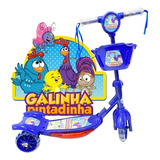 Patinete Infantil Musical Homem Aranha C Cesta E Luzes Cor Galinha Pintadinha azul 
