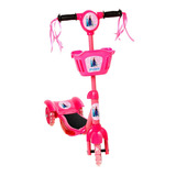 Patinete Infantil Rosa Da Frozen 3 Rodas Com Led E Som