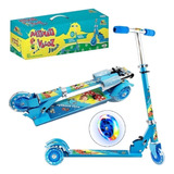 Patinete Infantil Veloz 3 Rodas Led Azul Art Brink