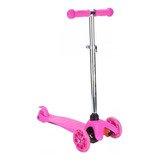 Patinete Meninas 3 Rodas Spin Roller C Luzes Led - Azul/rosa