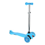 Patinete Meninos 3 Rodas Spin Roller Com Luzes De Led Azul