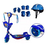 Patinete Musical 3 Rodas Cesta Homem Aranha Kit Proteção