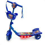 Patinete Musical Frozen Três Rodas Infantil Crianças 5 Anos Cor Azul Homem Aranha Azul
