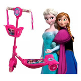 Patinete Musical Infantil Frozen Com Luzes E Cesta 