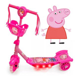 Patinete Musical Infantil Peppa Pig C Cesto E Luzes