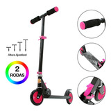 Patinete Scooter Rosa E Preto Dobrável E Ajustável 2 Rodas Cor Preto rosa