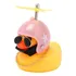 Patinho Pato Capacete Hélice Óculos Buzina Bike Carro Moto Cor Rosa Capacete Rosa Com Estrela