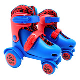 Patins 4 Rodas Infantil Retro Azul Menino Roller Skate 27 30