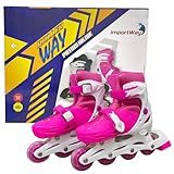 Patins 4 Rodas Inline Rosa Tamanho G Importway