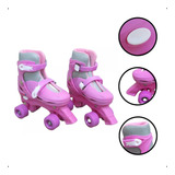 Patins 4 Rodas Roller Azul Infantil Tamanho G