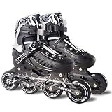 Patins Adulto Inline ABEC-9 - Freestyle Urban Para Performance Profissional- Rodas De PU 84mm Com Dureza 85A -Cinza- M -34 Ao 38--