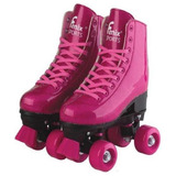 Patins Ajustável Roller Skate Rosa Glitter 31 34 Fenix Pb01r