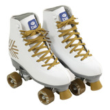 Patins Bel Quad Retro Top Branco dourado Tam 35