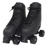 Patins Clássico Tradicional Quad 4 Rodas Infantil T 28 Preto