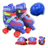 Patins Com Freio Frontal E Bota Ajustável Com Kit Proteção