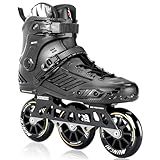 Patins Em Linha De 3 Rodas Para Mulheres Adultas E Homens Rodas Profissionais Para Atividades Ao Ar Livre 3 X 110 Mm Patins Lâminas Unissex Preto Masculino 10 5 Feminino 11 5 46 