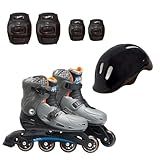 Patins Hot Wheels Ajustável 37 A 40 Com Acessórios Fun