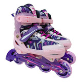 Patins In Line Roller Infanto Juvenil Play Rosa N  34 Ao 37