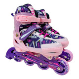 Patins In Line Roller Infanto Juvenil Play Rosa N 34 Ao 37
