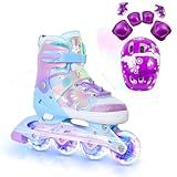 Patins Infantil 4 Rodas Patins Quad Patins Infantil Menina Ajustável Em 4 Tamanhos Com Bolsa E Kit Proteção Ideal Para Meninas Meninos E Iniciante Roller Borboleta Kit Proteção P 28 Ao 31 
