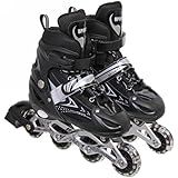 Patins Infantil E Adulto Patins Inline Patins Infantil Menina E Menina Multicor Preto C LED M 33 36 