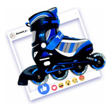 Patins Infantil Inline Roller Traxart Cor Azul Ajustável