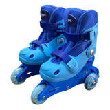 Patins Infantil Menino Azul Kit Proteção Triline Inline