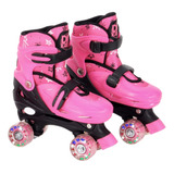 Patins Infantil Roller 4 Rodas Com Capacete E Kit Proteção