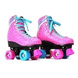 PATINS INFANTIL ROLLER 4 RODAS FEMININO LUNA ROSA MC84280 TAM 40