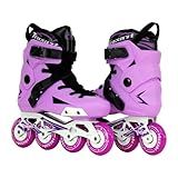 Patins Inline Freestyle Traxart Revolt Lilas Com Base Branca   80mm ABEC 9